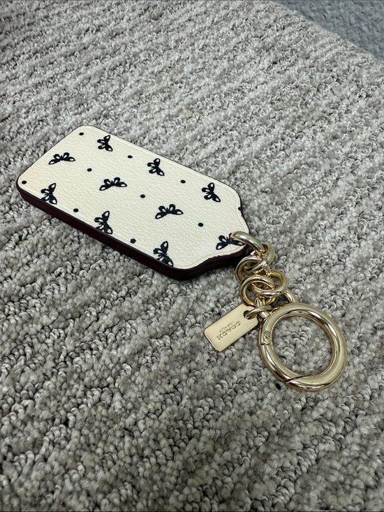 Coach Accessories - Coach White Butterfly Print Key Chain with Black Motif- NWOT
